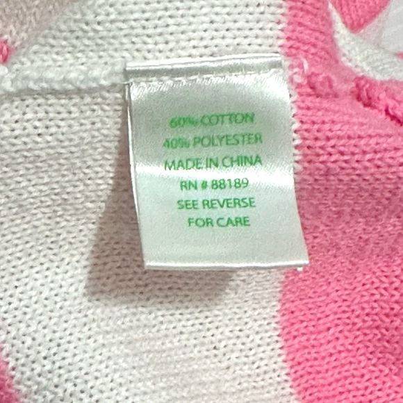 Lilly Pulitzer Paige Stripe Sweater Pink White , size XL - Picture 9 of 9